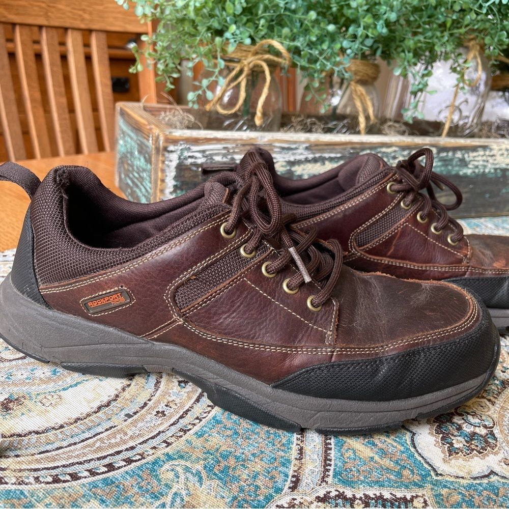 Rockport Walkability Leather Walking Shoes Brown Mens 9.5
